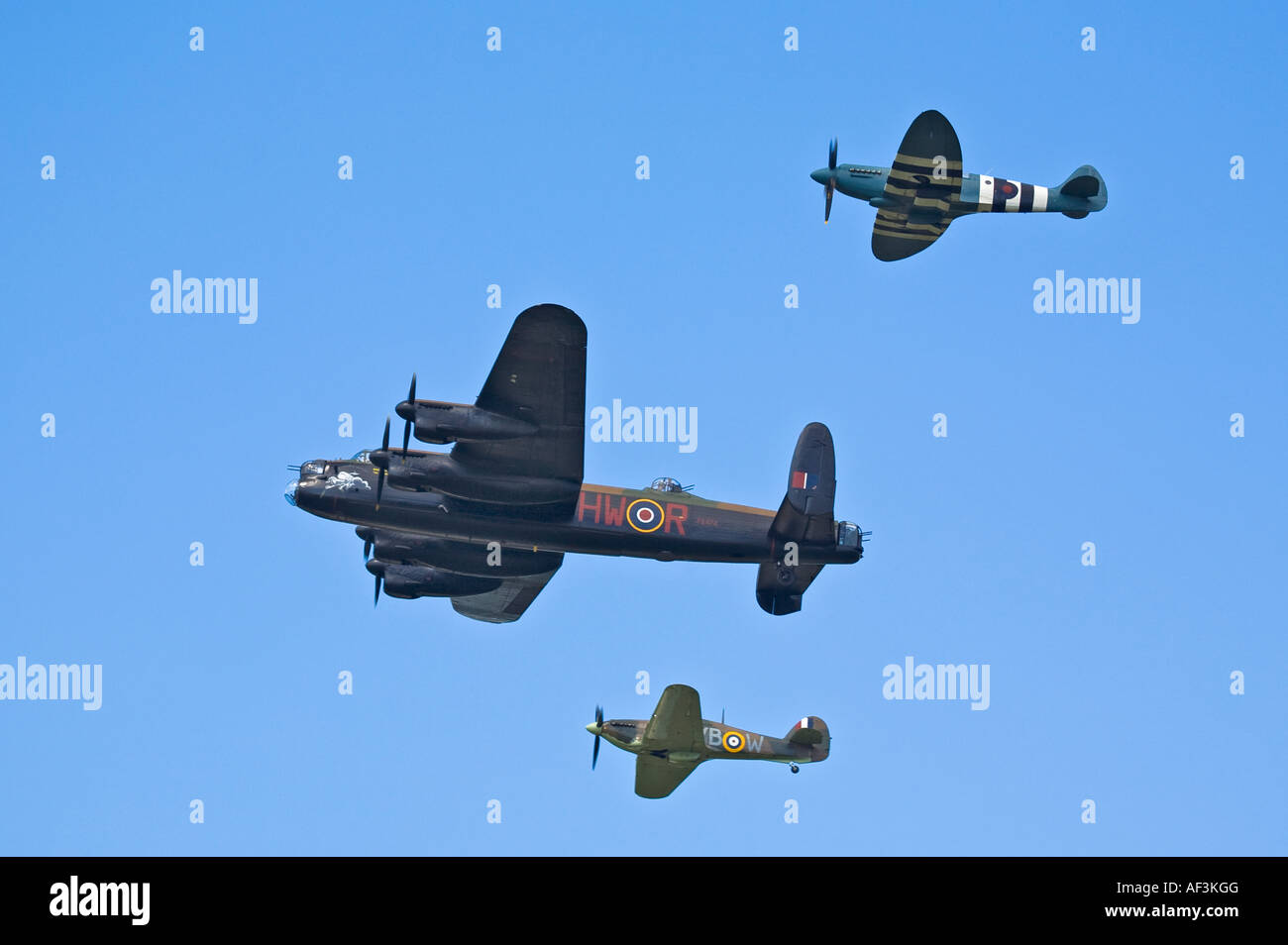 Lancaster, Sptifre, Hurricane of the Battle of Britain Memorial Flight. Wings and Wheels