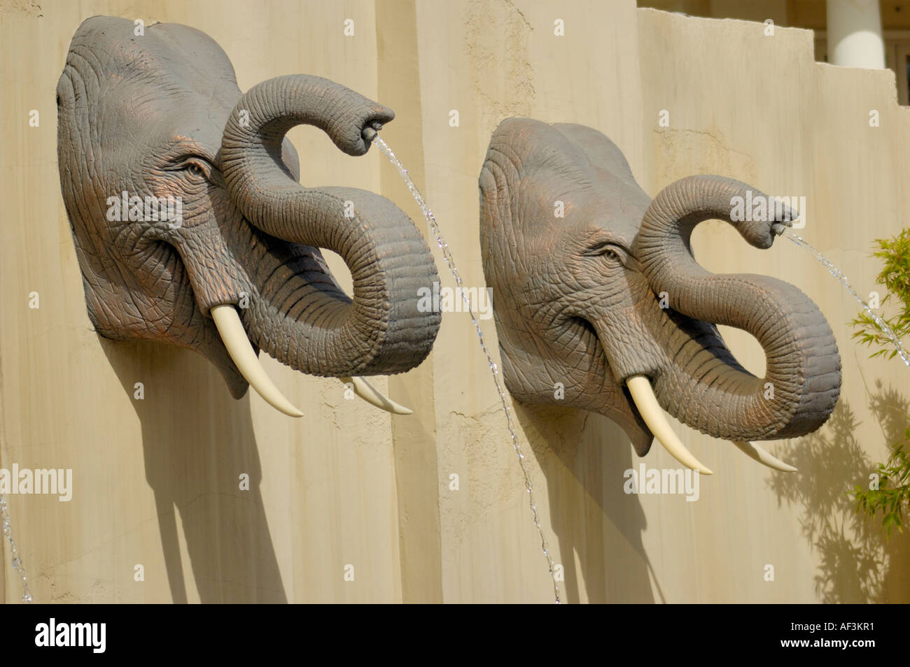 Elephant fountains at the Mandalay Bay Hotel in Las Vegas Nevada USA
