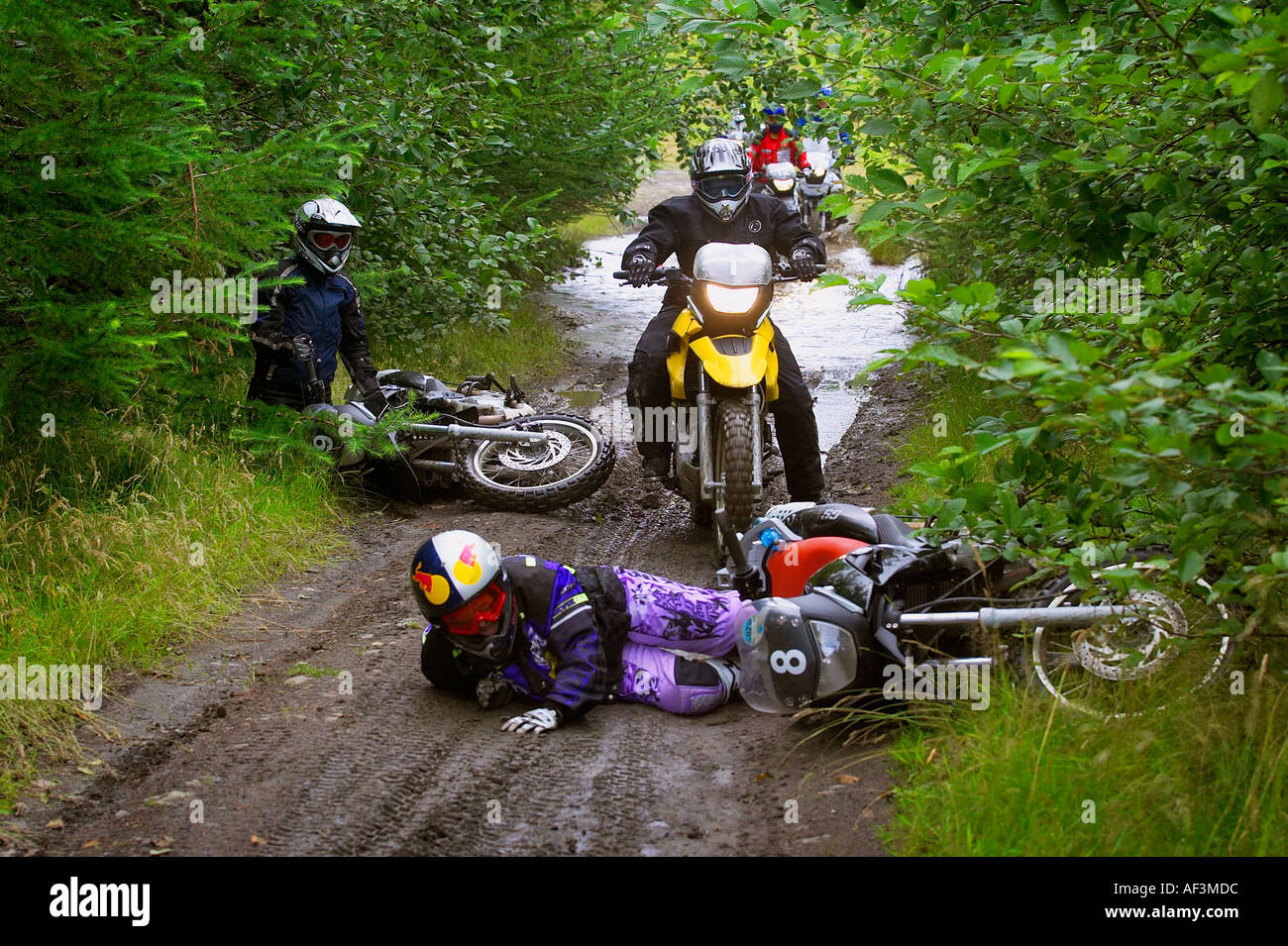 Off-road motorcycling Stock Photo