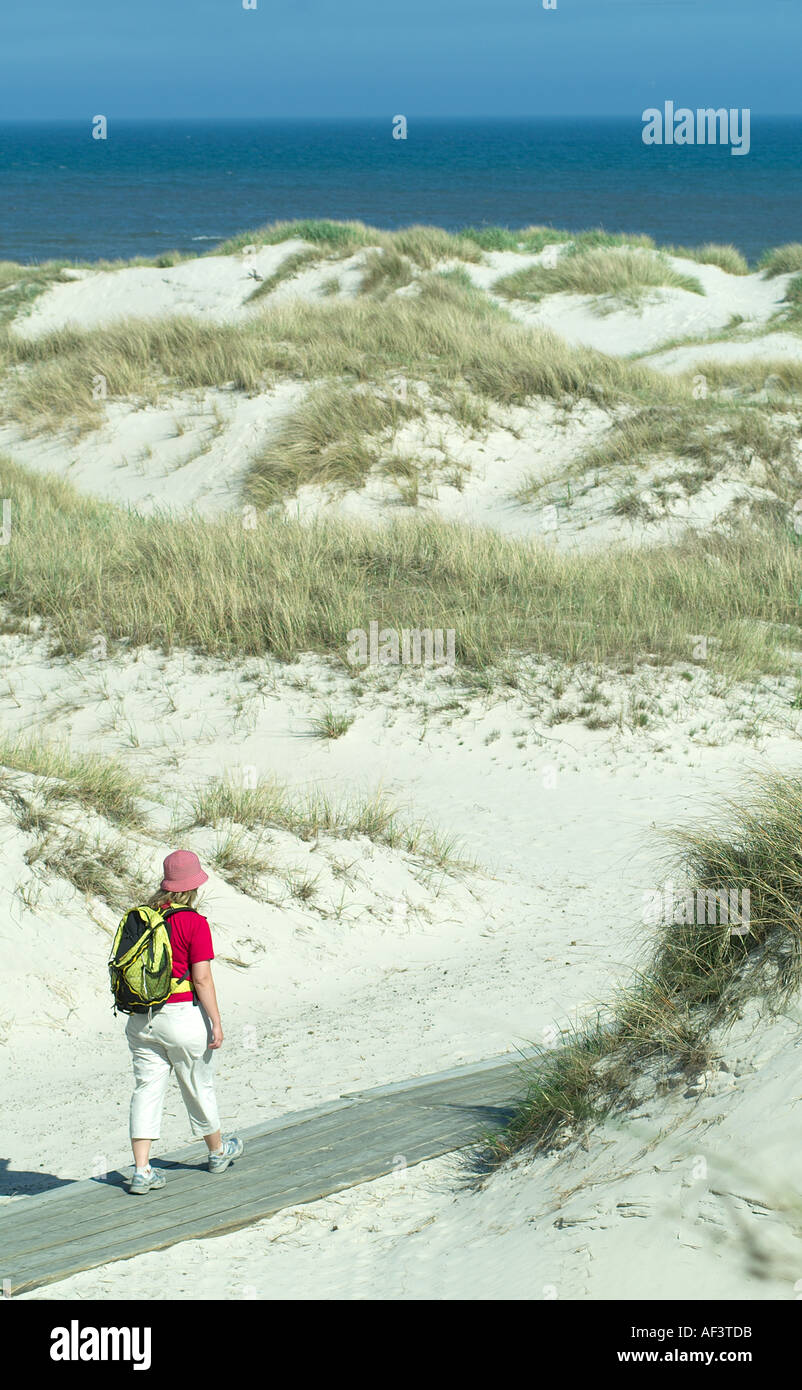 Walking on the beach Sweden Stock Photo