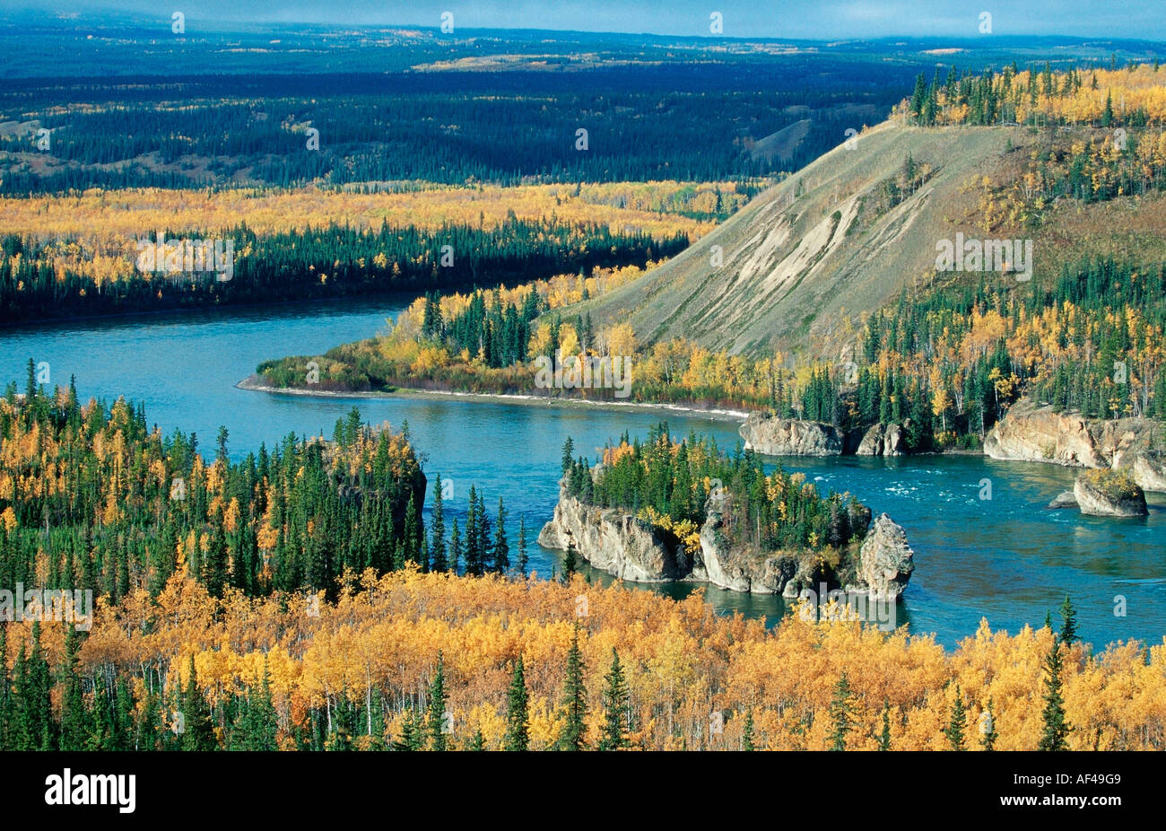 Five Finger Rapids, Yukon River, Yukon Territory, Canada Stock Photo