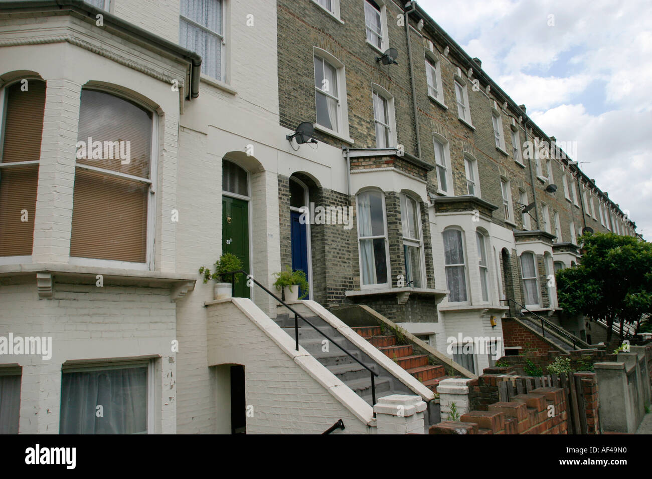 Typical terraced housing stock at Finsbury Park London Stock Photo Alamy