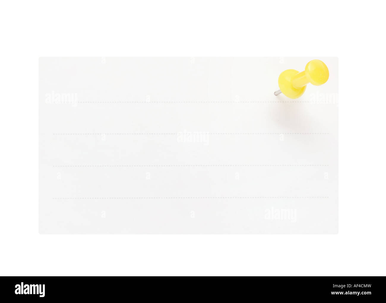 White Paper and Yellow Push Pin Stock Photo Alamy