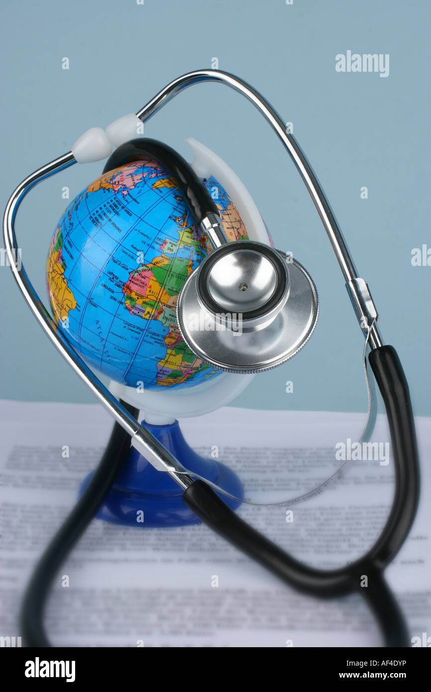 globe and a stethoscope Stock Photo Alamy