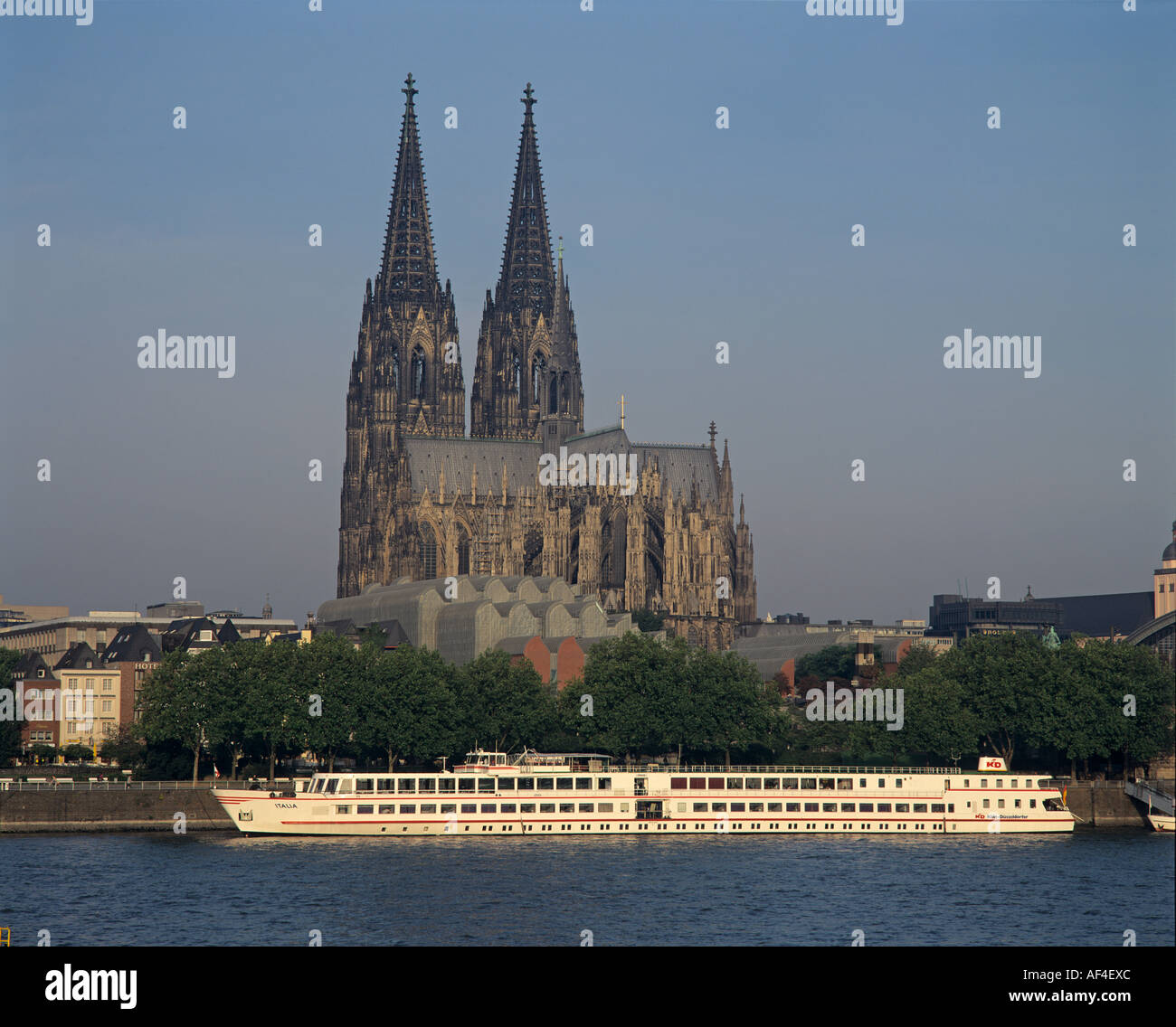 Cathedral with museum Ludwig - Cologne on the Rhine - Germany Stock Photo
