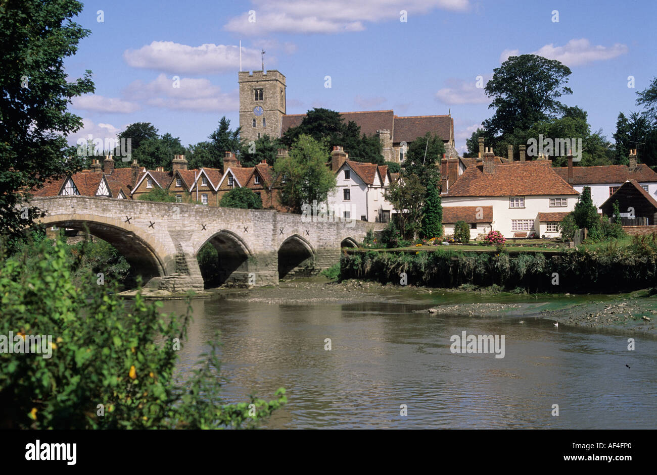 The bridge over the Medway at Aylesford Stock Photo