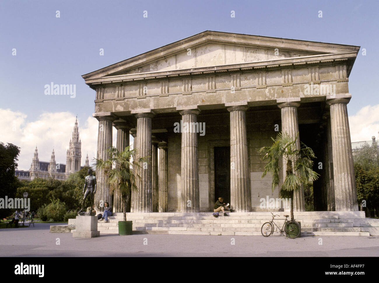 Theseus-Temple and City Hall in the background - Vienna - Austria Stock Photo