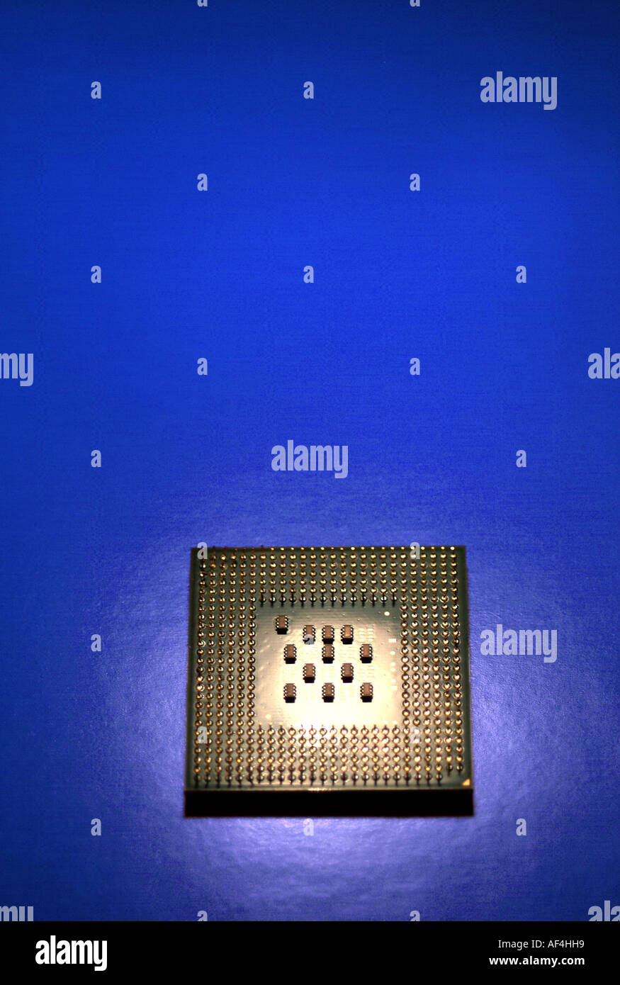 computerprocessor with blue background Stock Photo