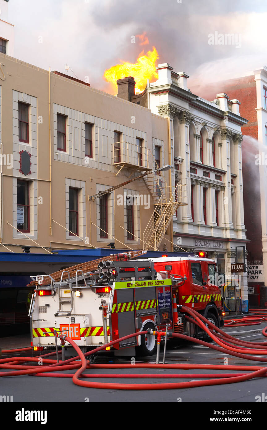 Building Fire Dunedin South Island New Zealand Stock Photo Alamy