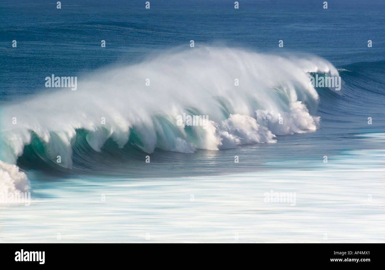 Wave in the Atlantic Ozean Fuerteventura Canry Island Spain Stock Photo