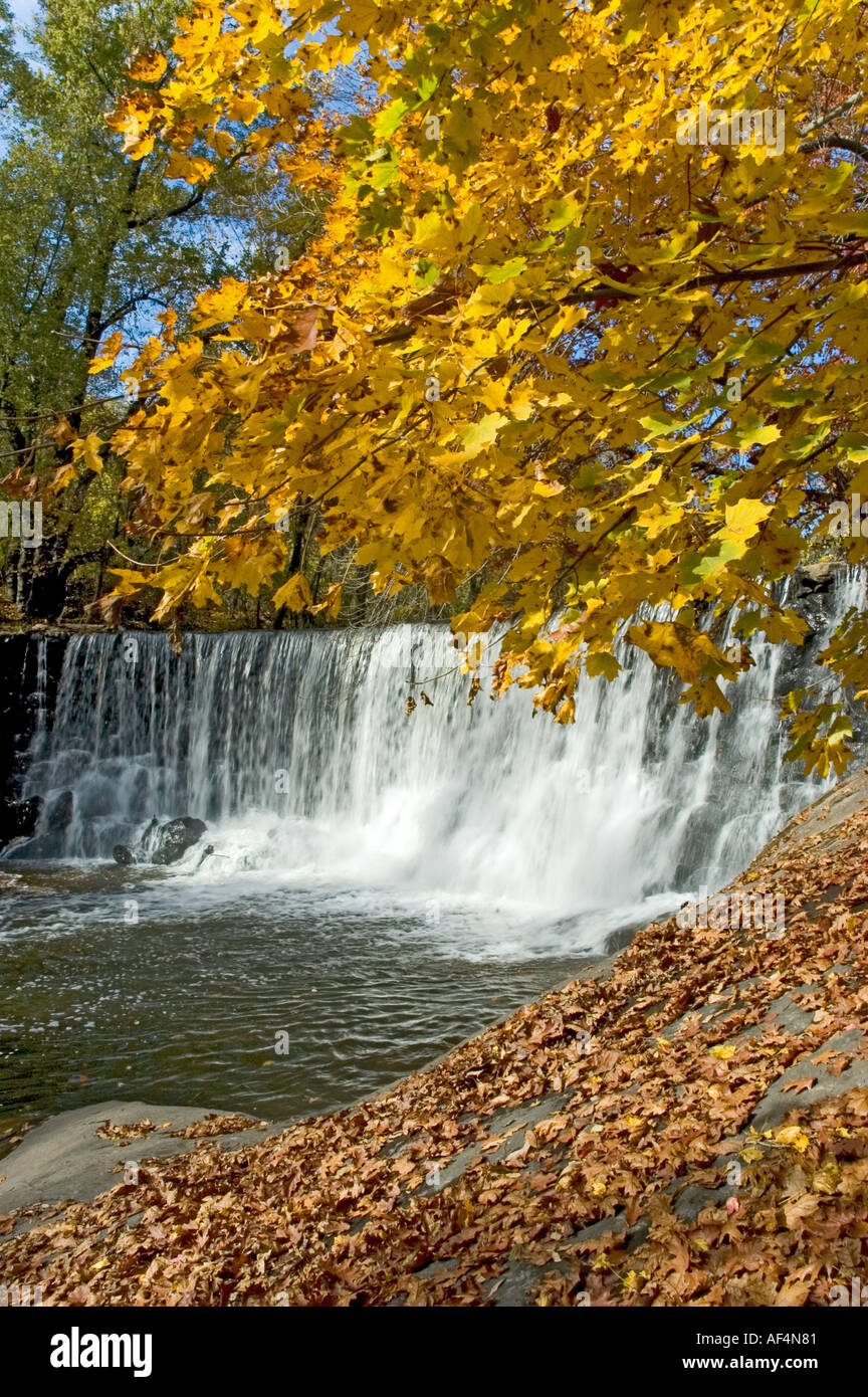 Chester Creek Hiking Trail Scenic Waterfall Along Chester Creek In Delaware County Taken On A Hiking  Trail In The Fall And Surrounded By Yellow Colored Leaves Stock Photo -  Alamy