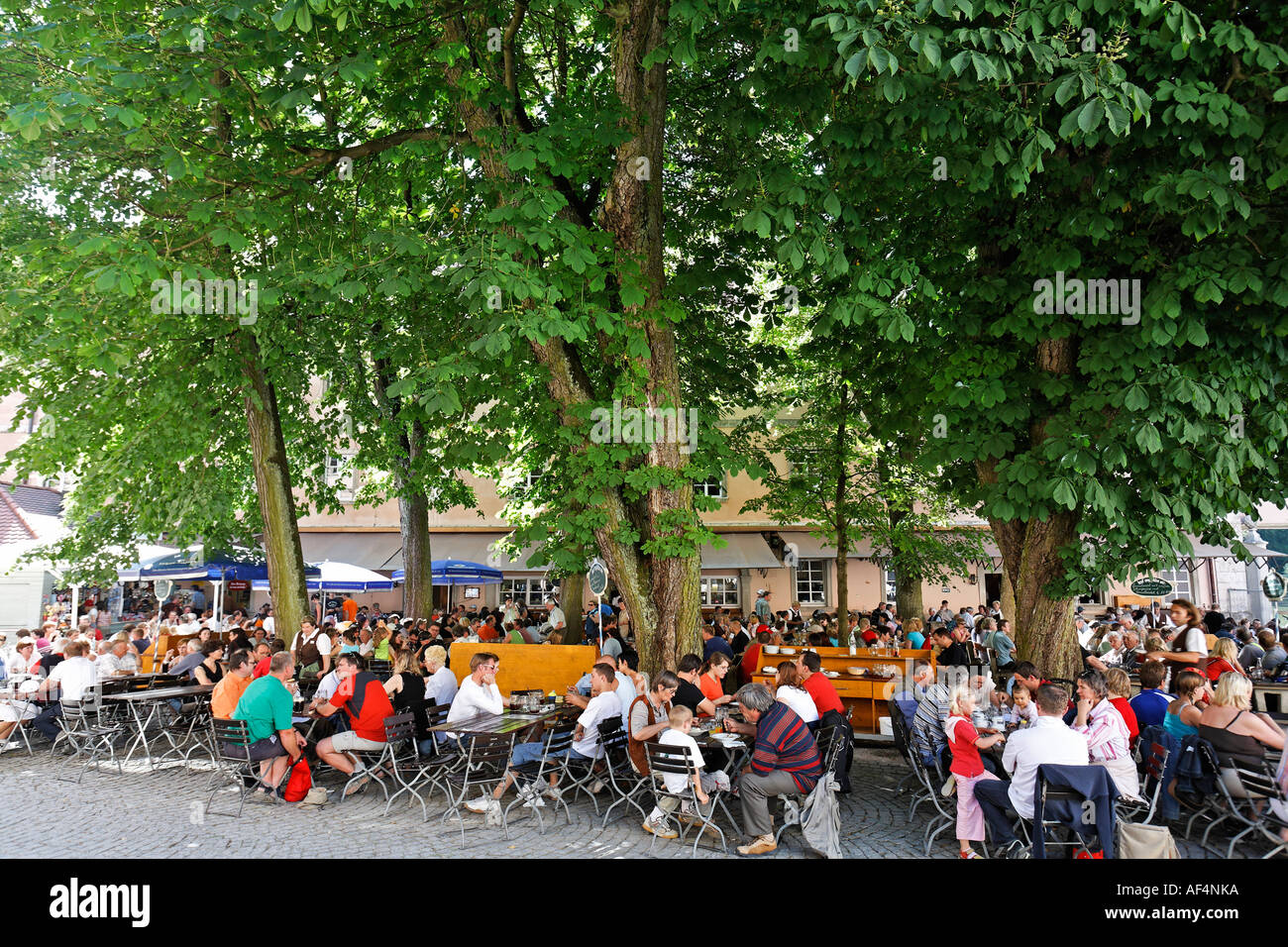 beer garden in monastery Weltenburg Lower Bavaria Germany Stock Photo ...