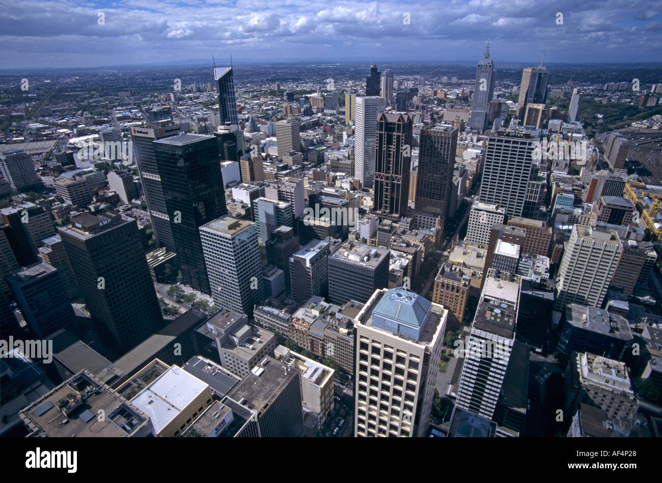 Aerial view north east from the Rialto building of high risers and the ...