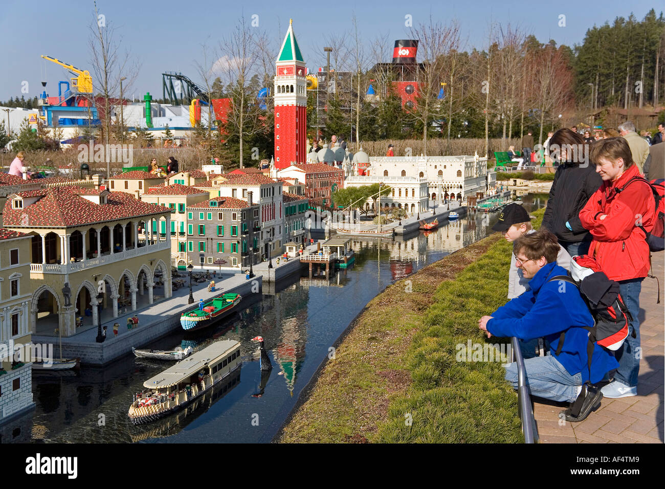 Impressions from the Legoland Park near Guenzburg on the left the Miniland Stock Photo