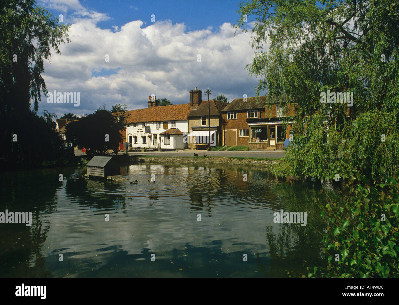 Otford Village with large duck pond north of Sevenoaks Kent Stock Photo