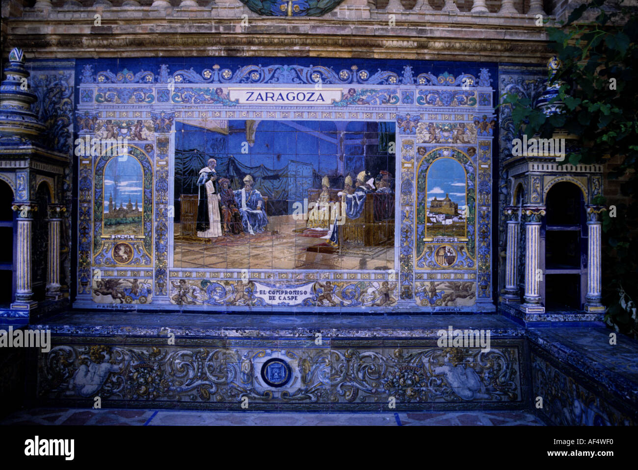 Spanish tiled seat at the Plaza Espana, Seville, Spain Stock Photo Alamy