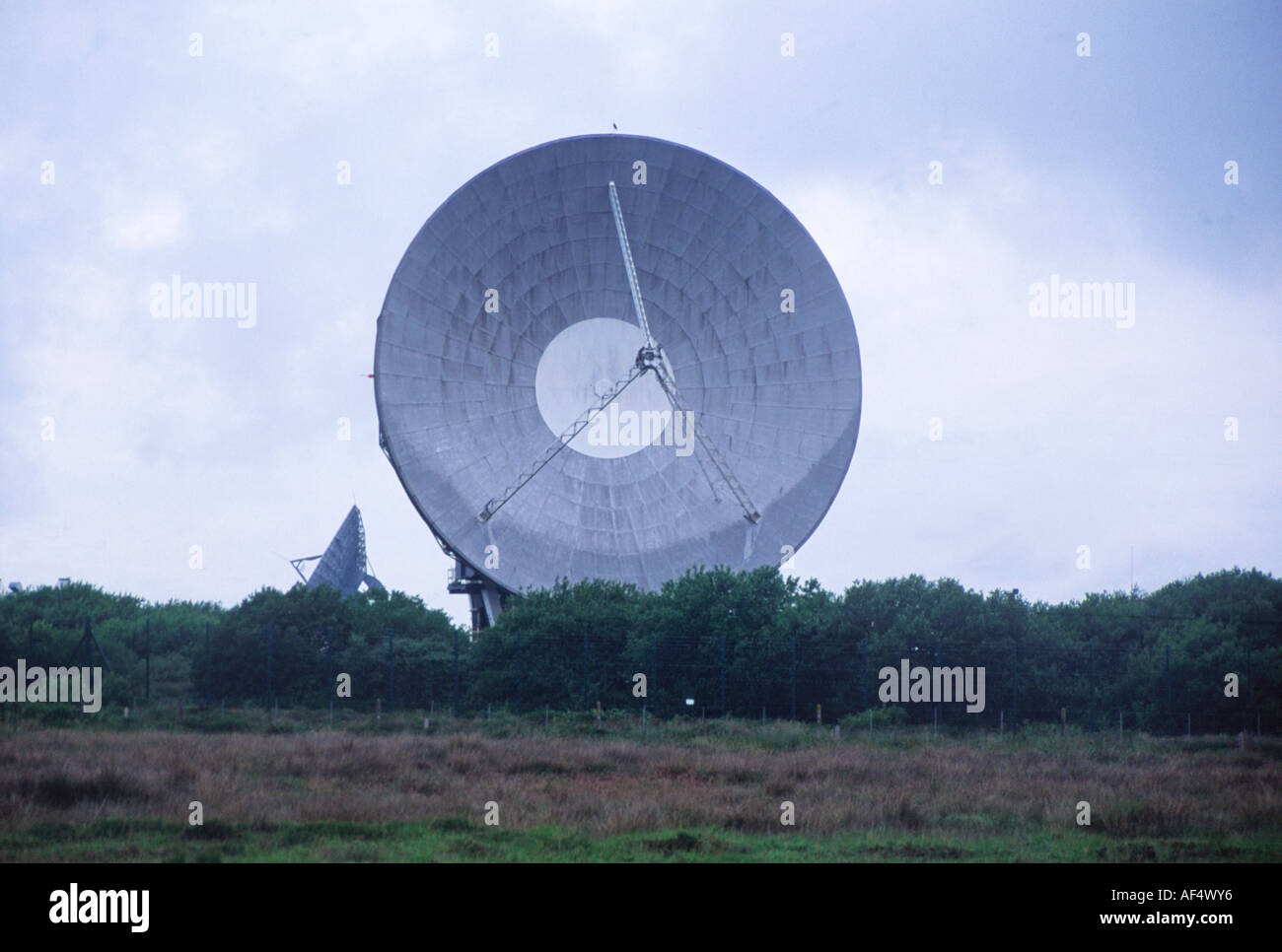 Goonhilly Downs Cornwall large radio transmitter satellite dish Stock