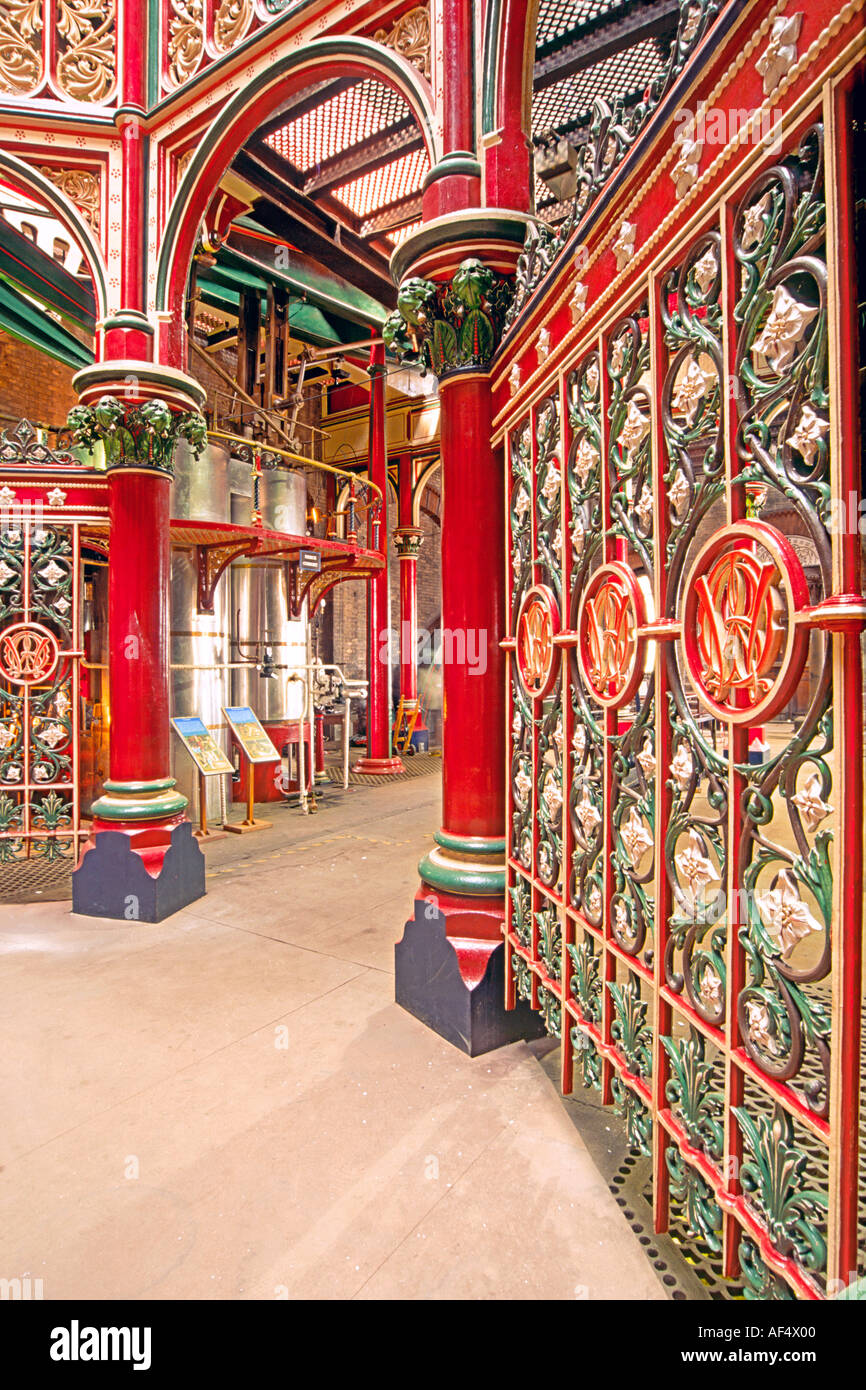 The ornate interior of the Victorian-era Crossness Pumping station in east London. It has been recently restored. Stock Photo