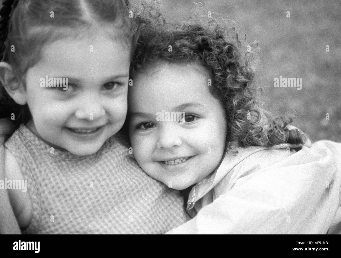 Two girls only Black and White Stock Photos & Images - Alamy