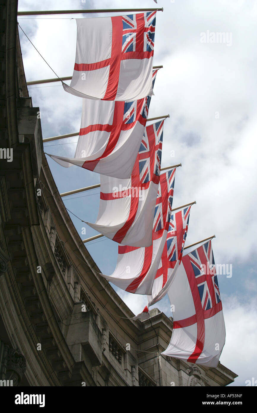 Naval flags on Admiralty Arch, London Stock Photo Alamy