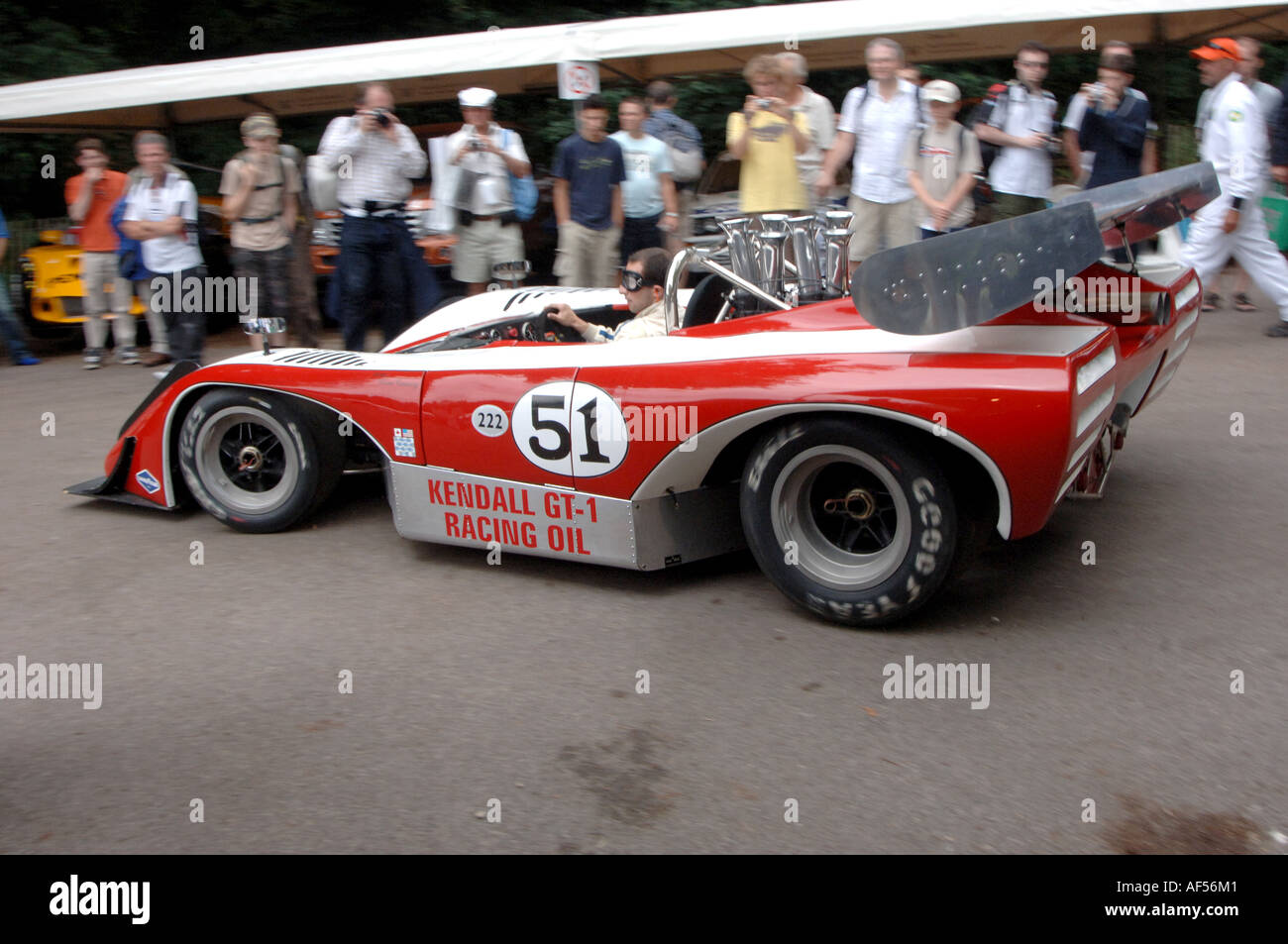 vintage Formula 1 car in the pits at Goodwood Festival of Speed. Ferrari Stock Photo