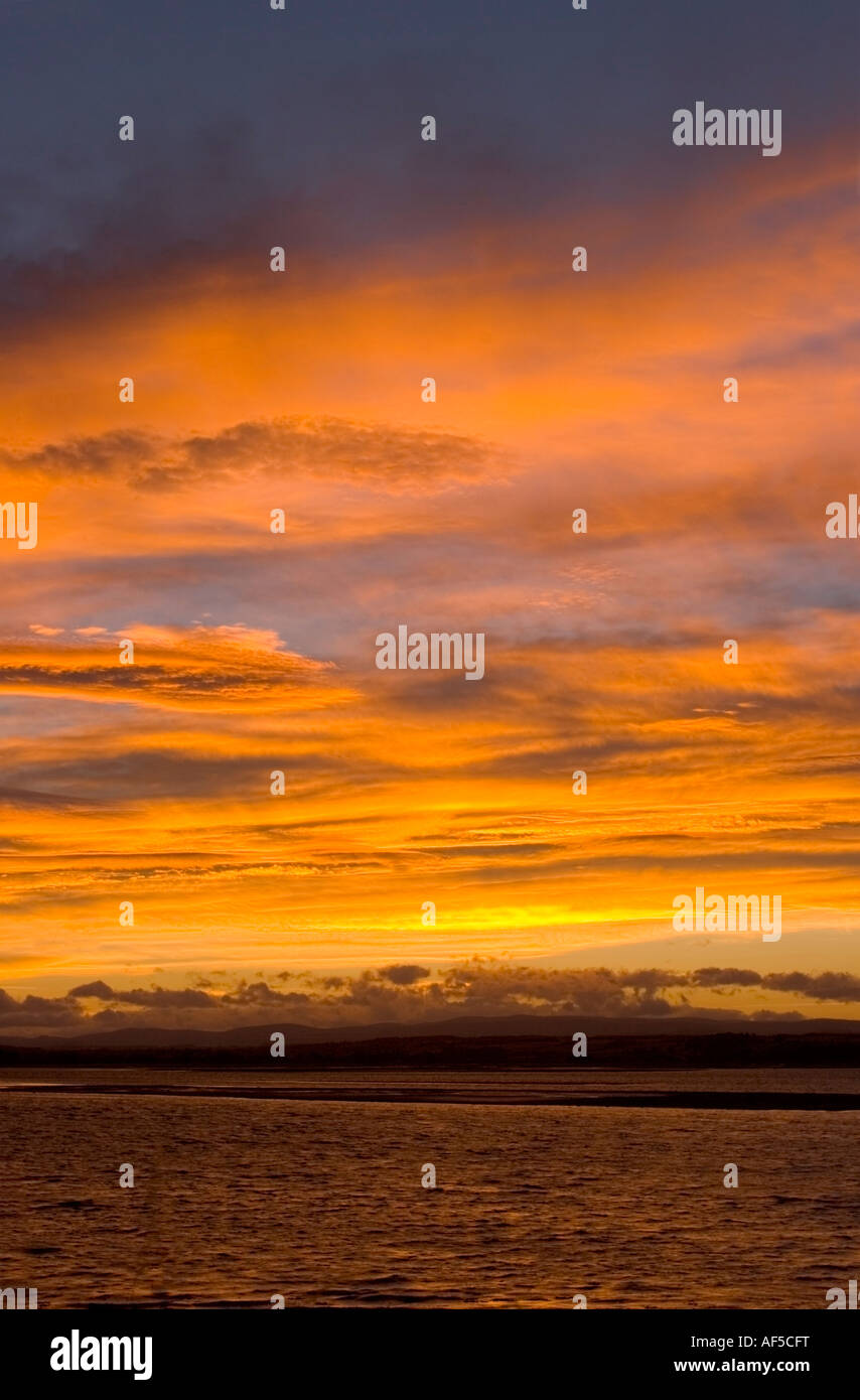 Sunset over Montrose Basin, Angus, Scotland Stock Photo