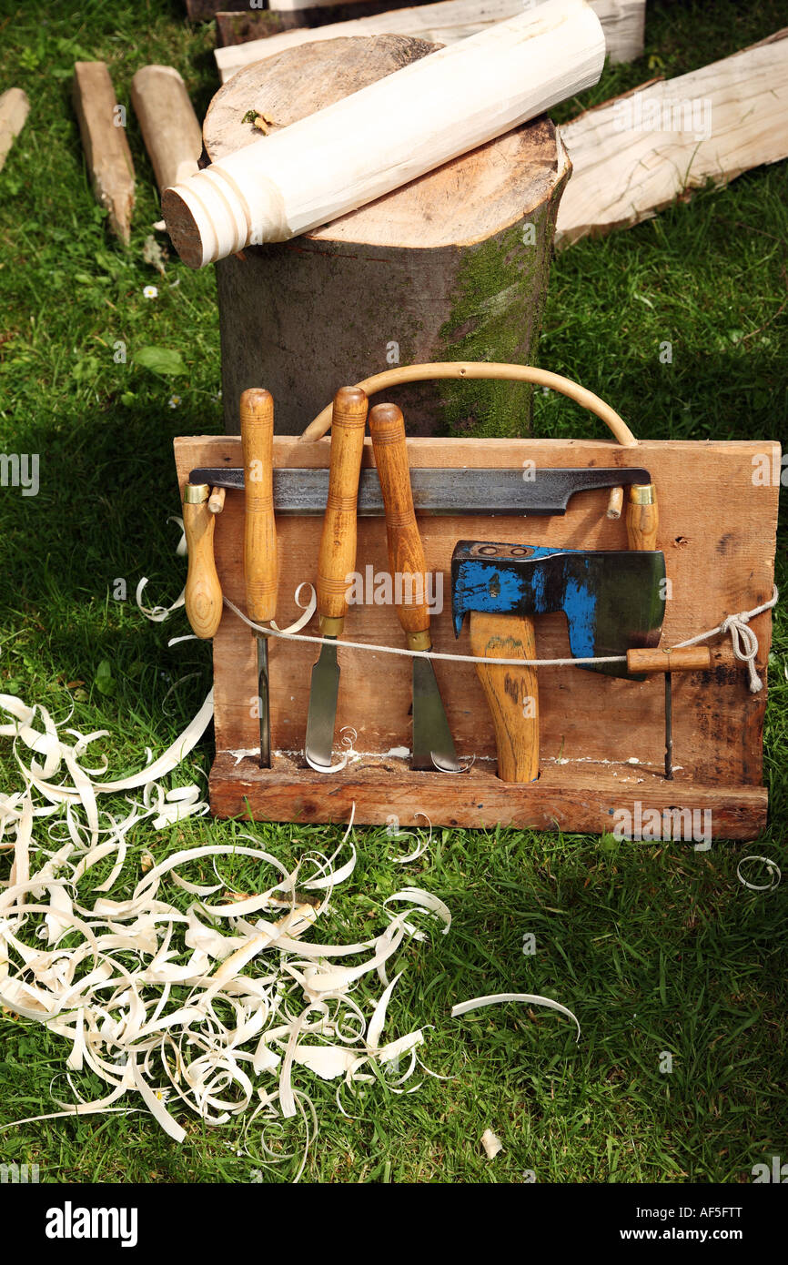 Tools used in traditional wood carving, and wood turning, including