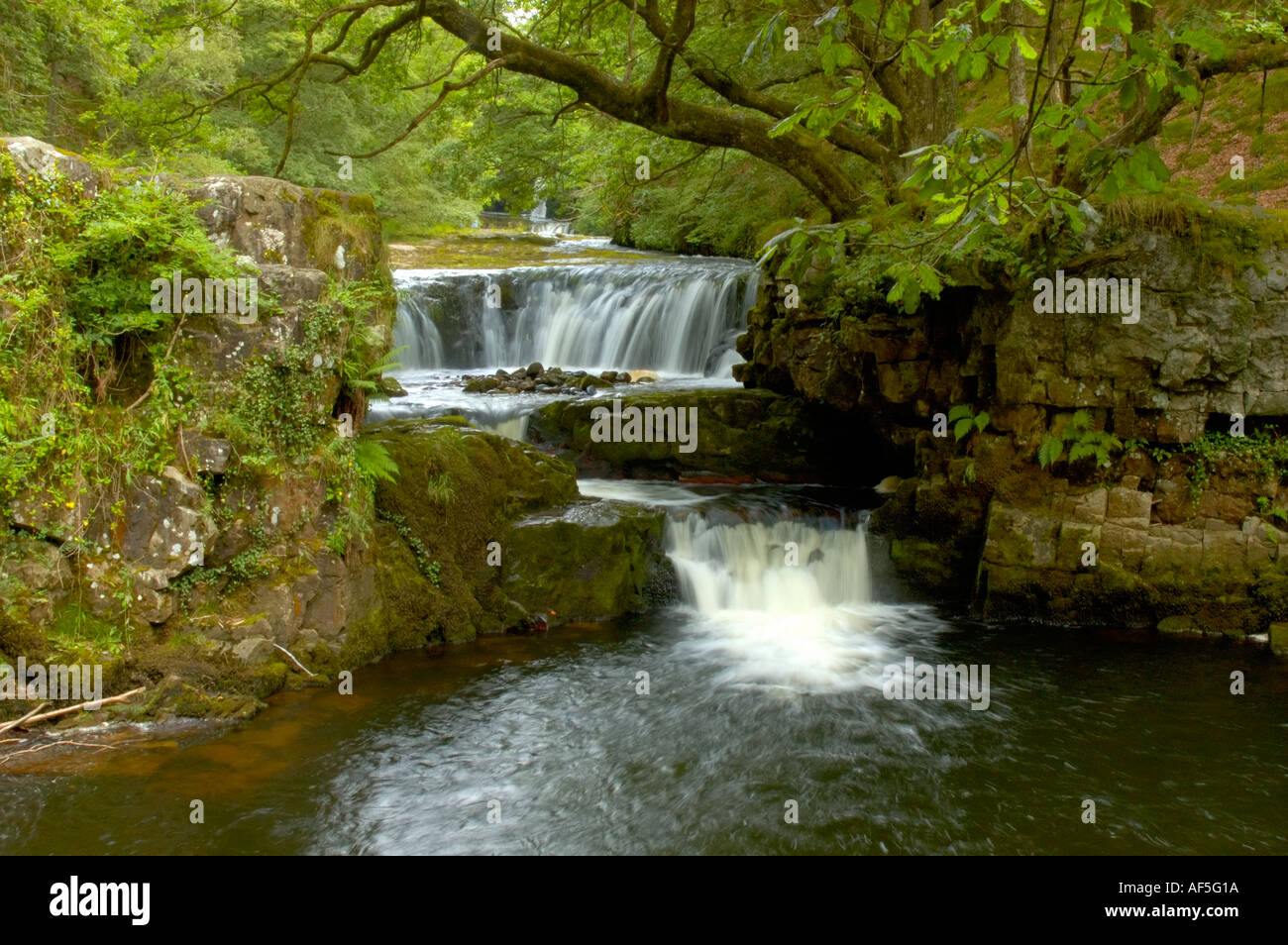 Horseshoe falls in waterfall country Brecon Beacons Wales United Kingdom of Great Britain UK Europe Stock Photo