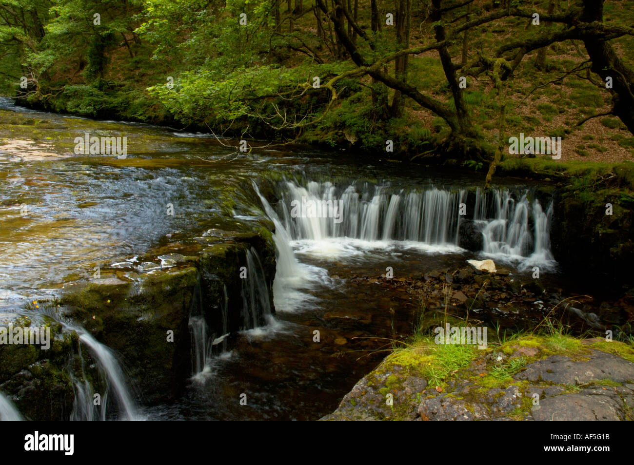 Lower Ddwli falls in waterfall country Brecon Beacons Wales United Kingdom of Great Britain UK Europe Stock Photo