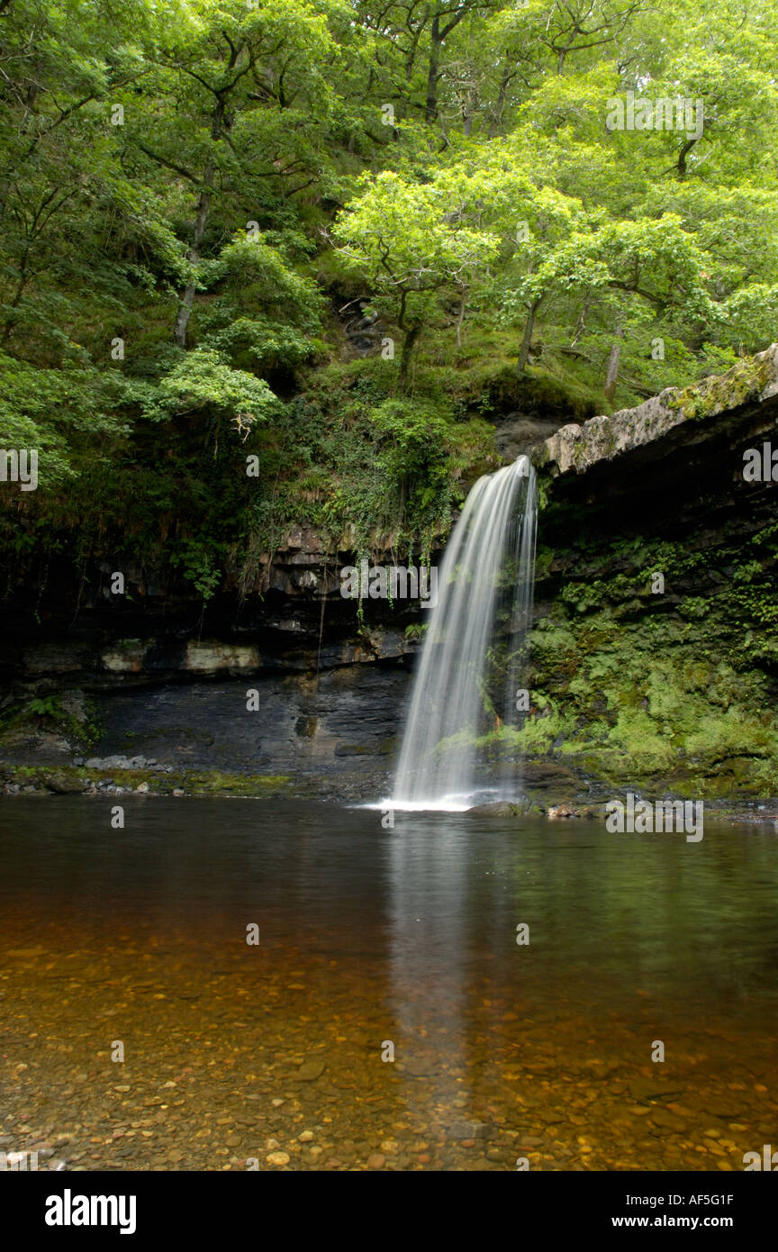 Sgwd Gwladys Lady falls in waterfall country Brecon Beacons Wales United Kingdom of Great Britain UK Europe Stock Photo