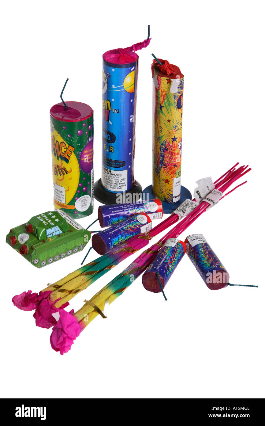 Assortment of fireworks Stock Photo Alamy