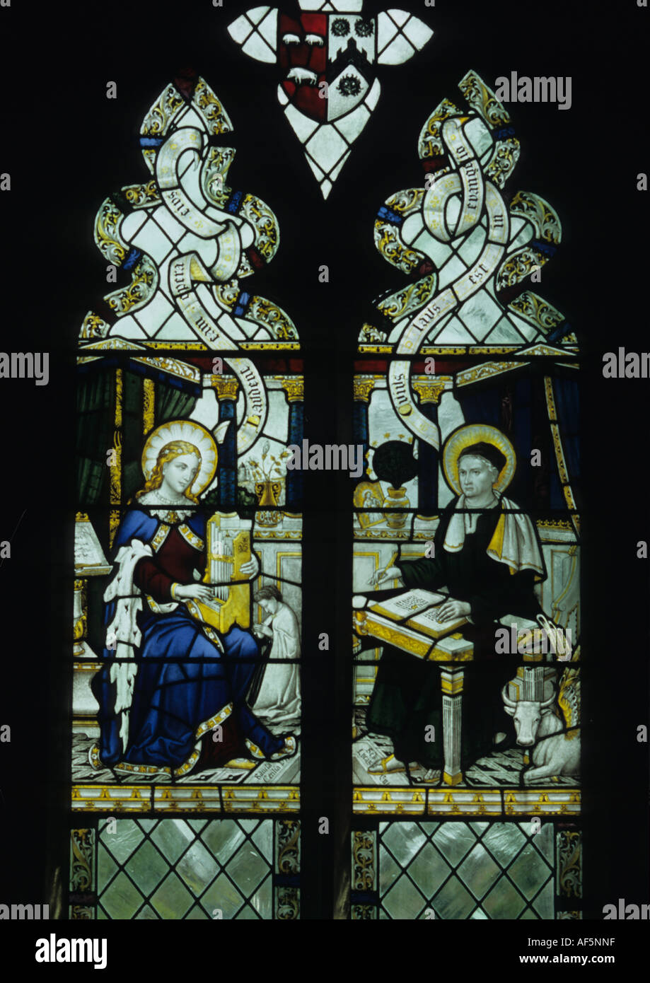 Stained Glass Window in a church in the Uk Stock Photo - Alamy