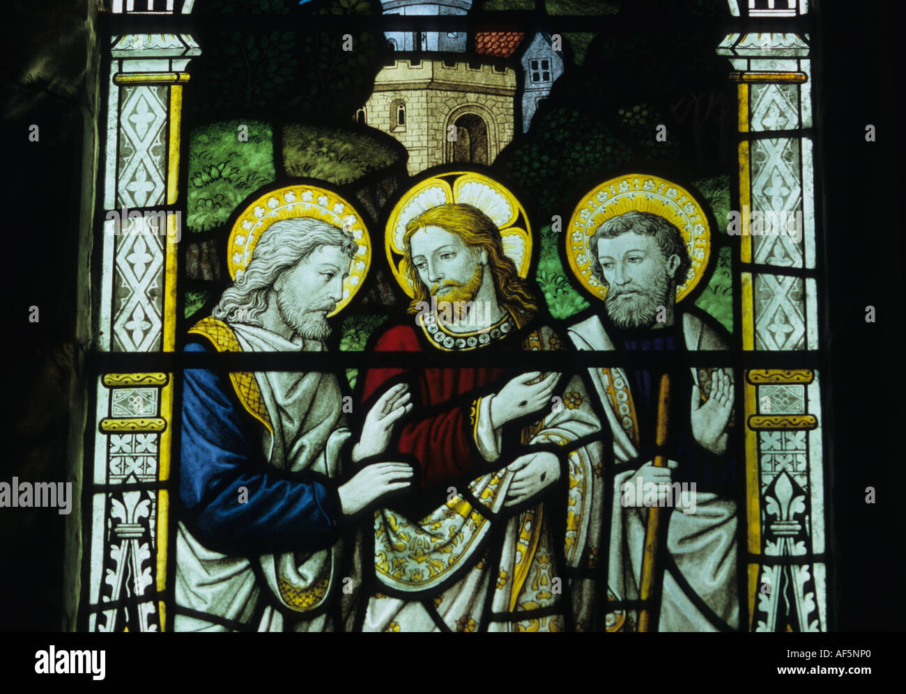 Stained Glass Window in a church in the Uk Stock Photo - Alamy