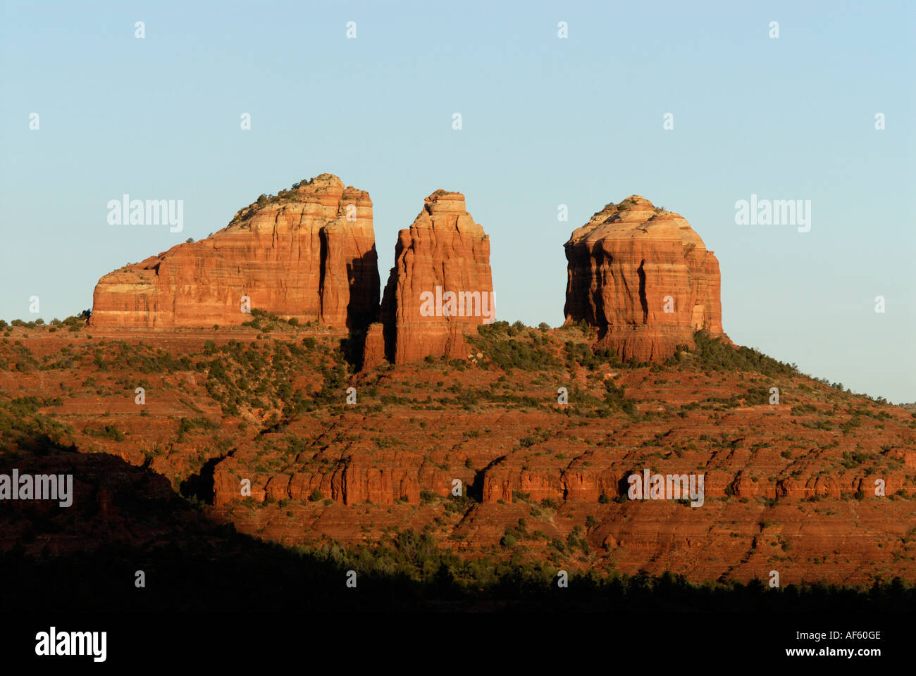 Cathedral Rock at dawn, 'Coconino National Forest', Red Rock Country, Sedona Arizona Stock Photo