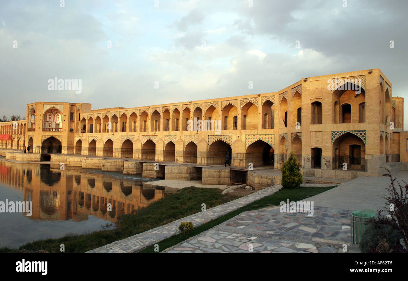 The Khaju Bridge in the Iranian city of Esfahan, november 2004. Stock Photo