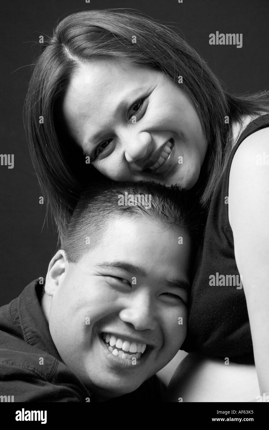 Happy couple in black and white Stock Photo - Alamy