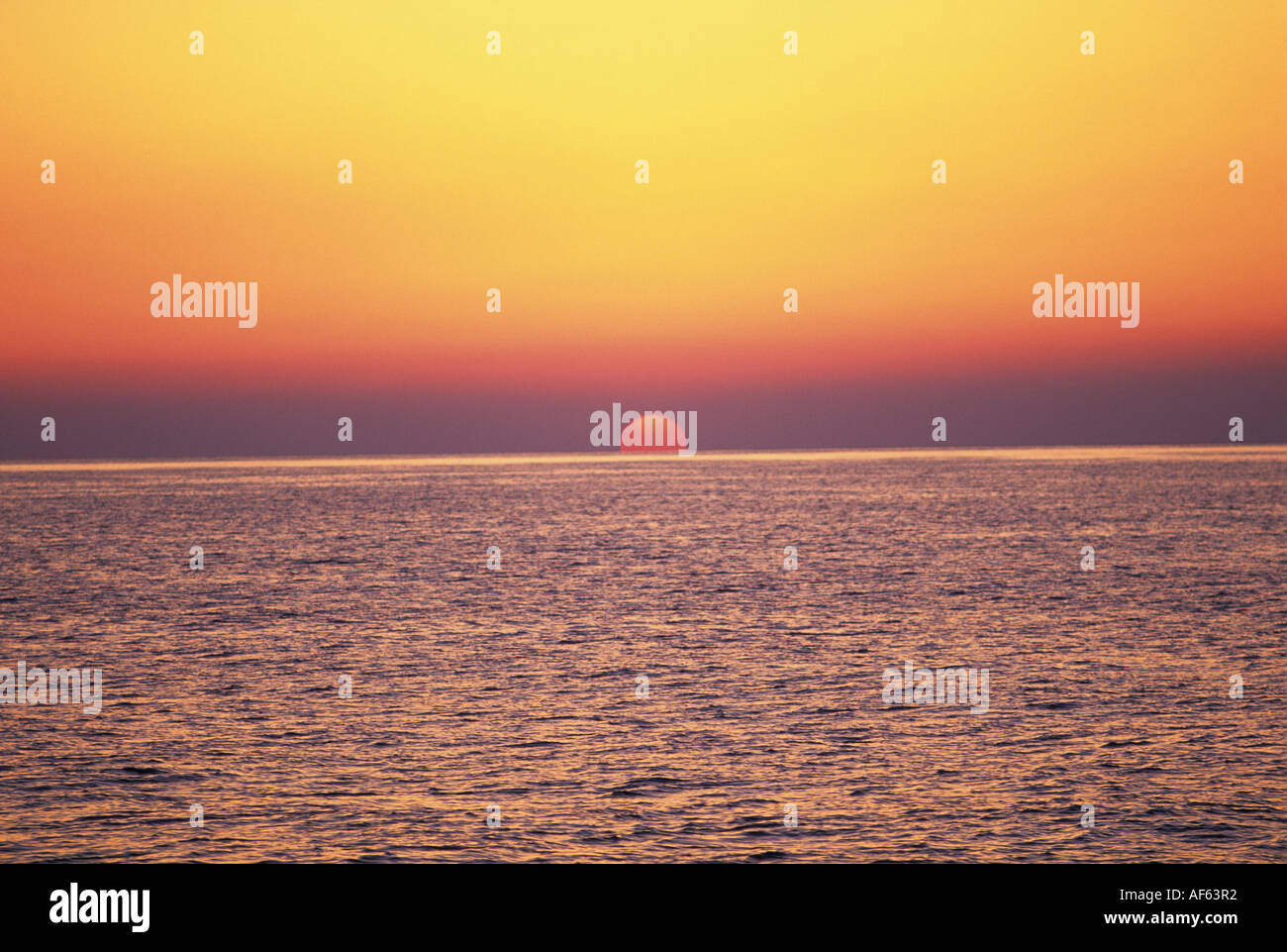 Sunset over the Mediterranean in Crete series no 3 Stock Photo
