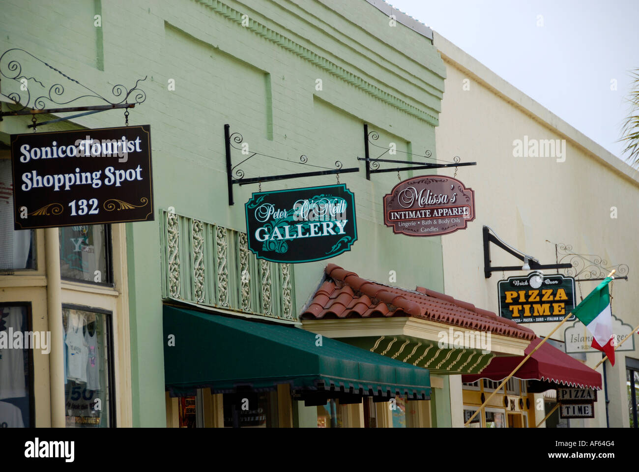 The Old City Shopping District at St Augustine Florida Fl Stock Photo