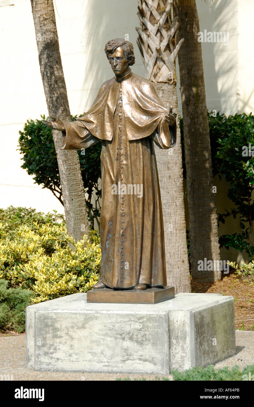 Statue of priest at the Catholic Cathedral Basilica of Saint Augustine