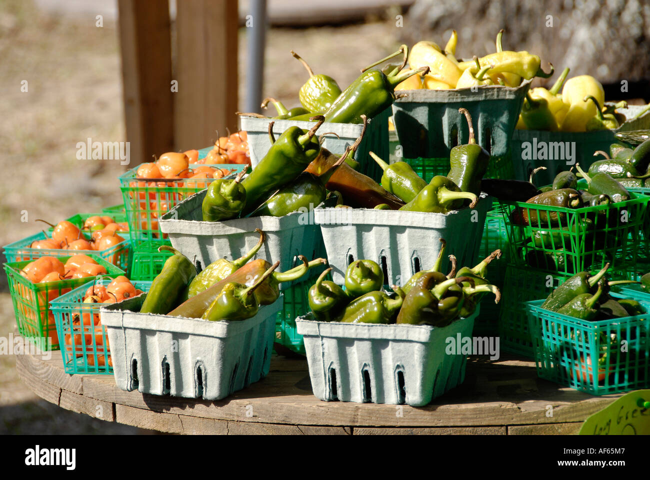 Bell Peppers at a Naples Florida FL roadside fruit and vegetable stand