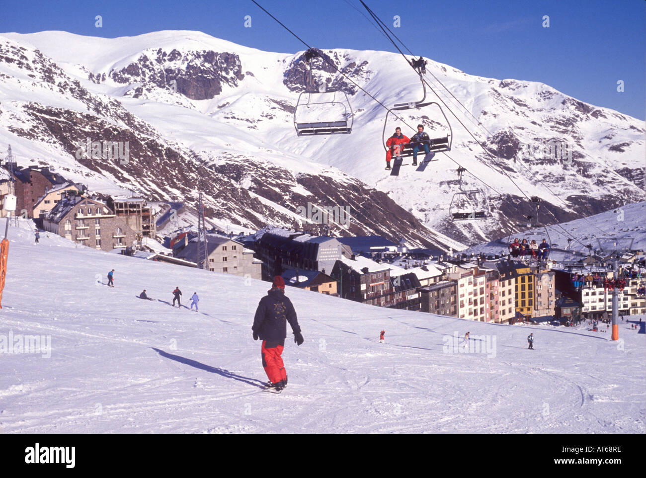 Andorra Pas De La Casa Ski Lift From The Town Stock Photo Alamy