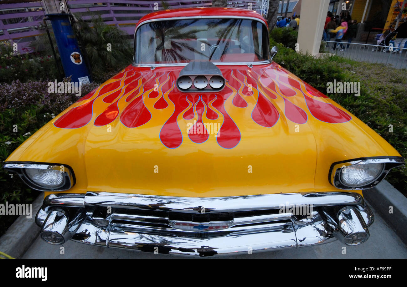 Flaming red and yellow car Stock Photo - Alamy