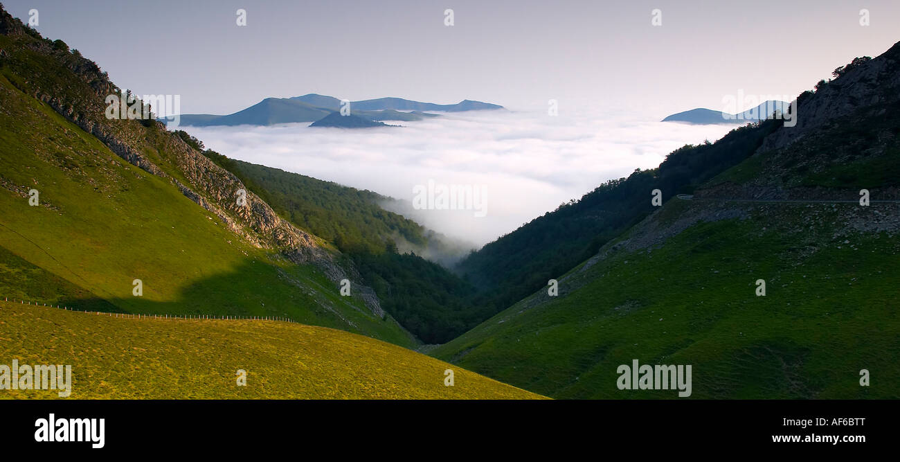 Alto de Tapla, Selva de Irati Navarra Spain. Top of Tapla, Iraty Forest, Navarre, Spain Stock Photo