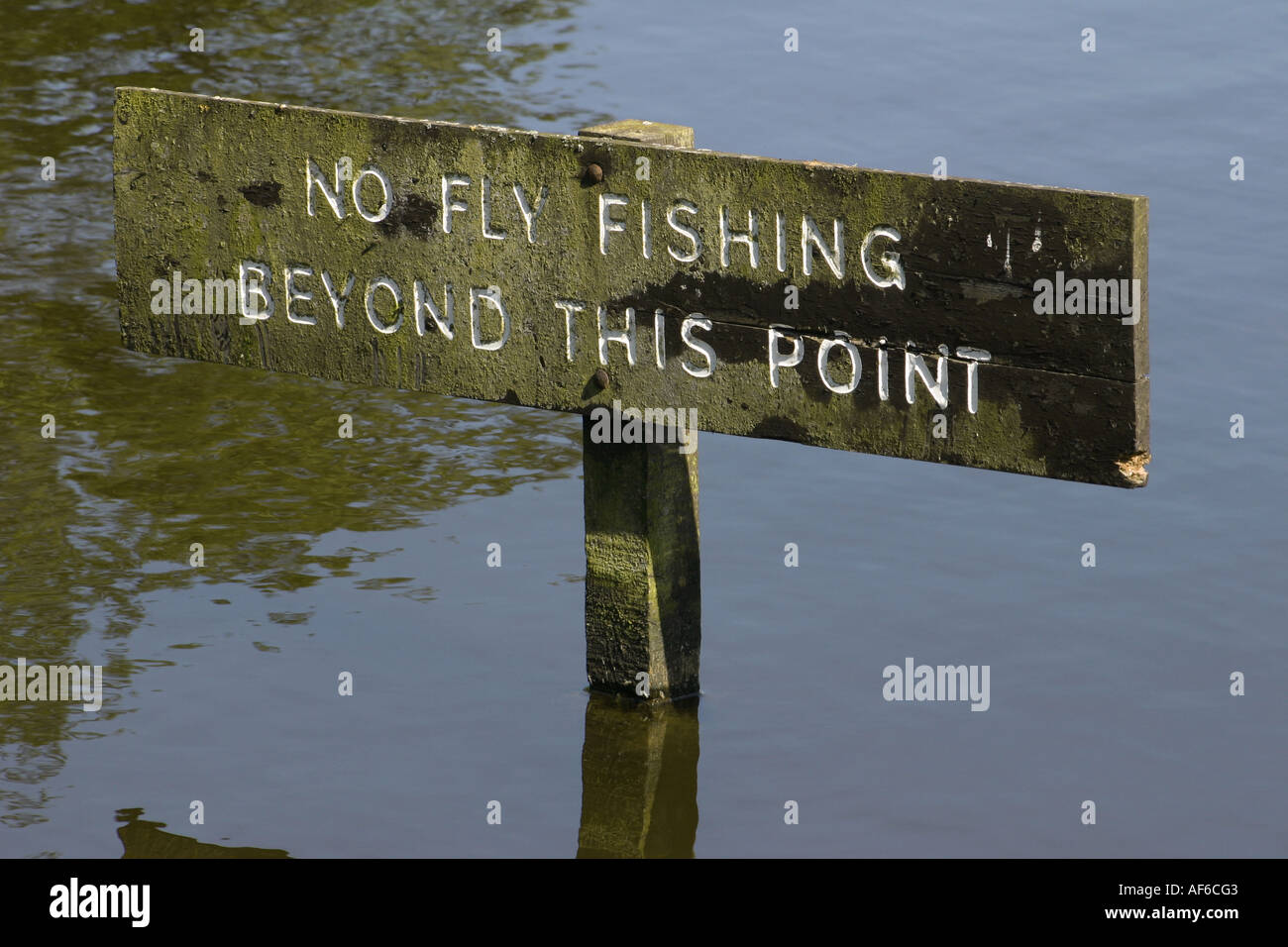 No flying Fishing Beyond This Point sign, Hillsborough Lake, County