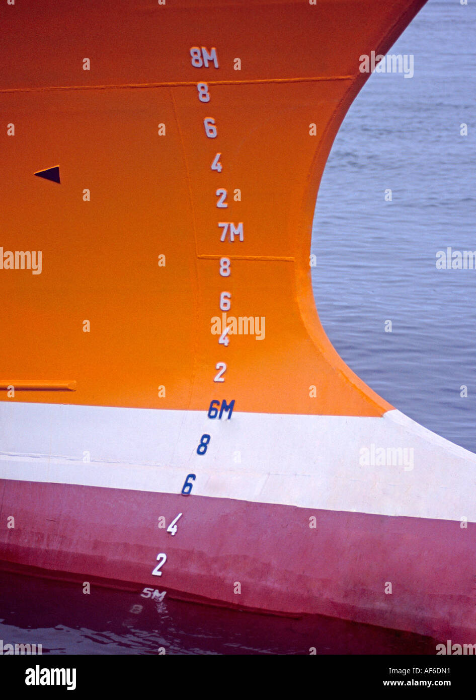 Water gauge on the bow of a ship Stock Photo Alamy