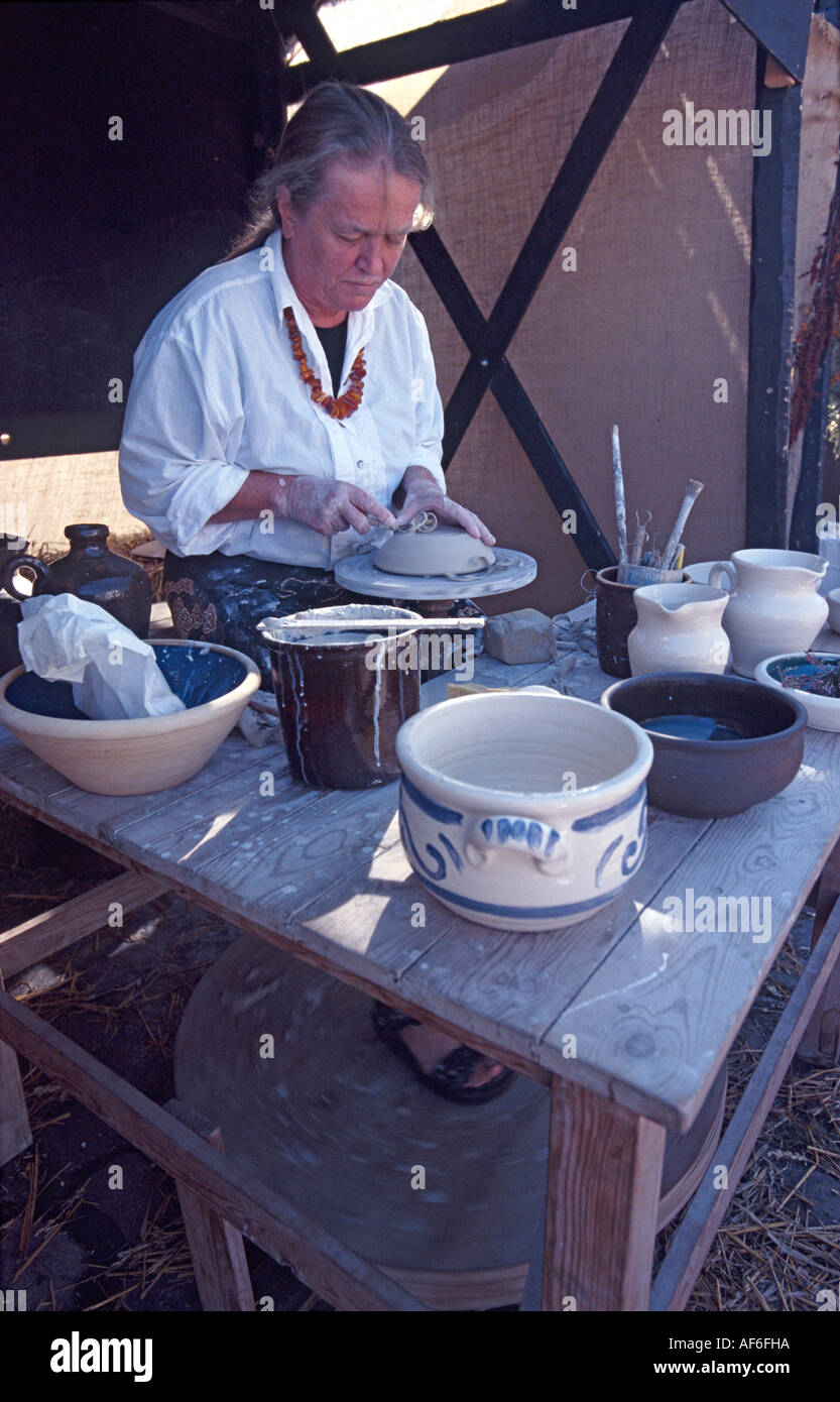 Potter using a potters wheel Stock Photo