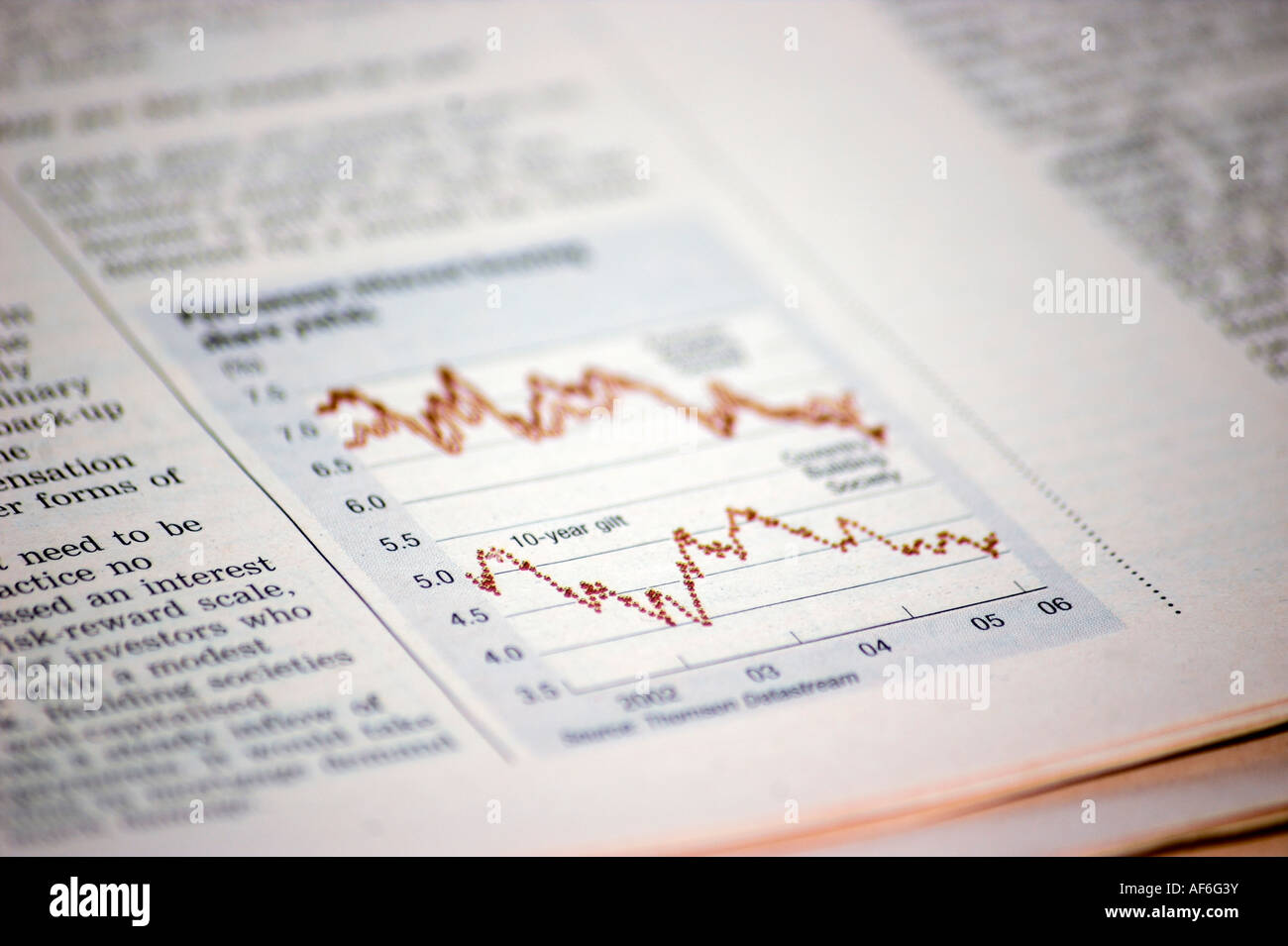 Financial press with chart Stock Photo Alamy