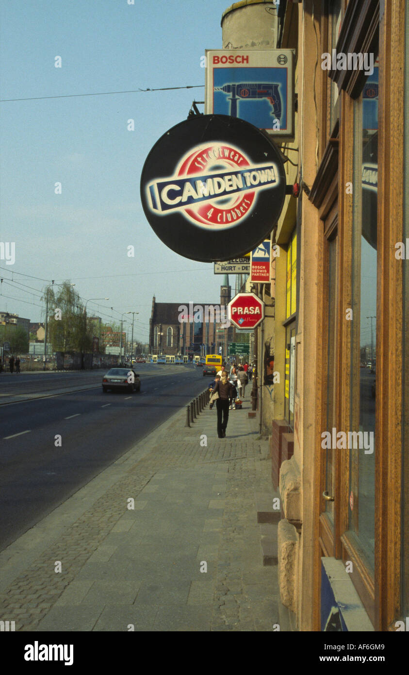 London themed ravers shop sign in Wroclaw, Poland Stock Photo