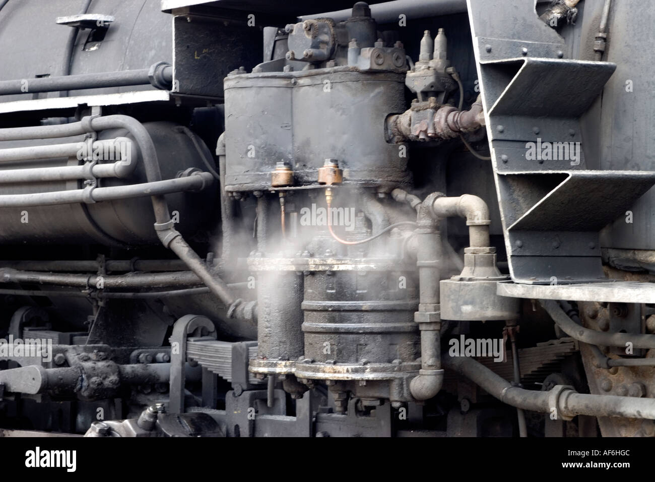 Railroad steam engine machinery Stock Photo Alamy
