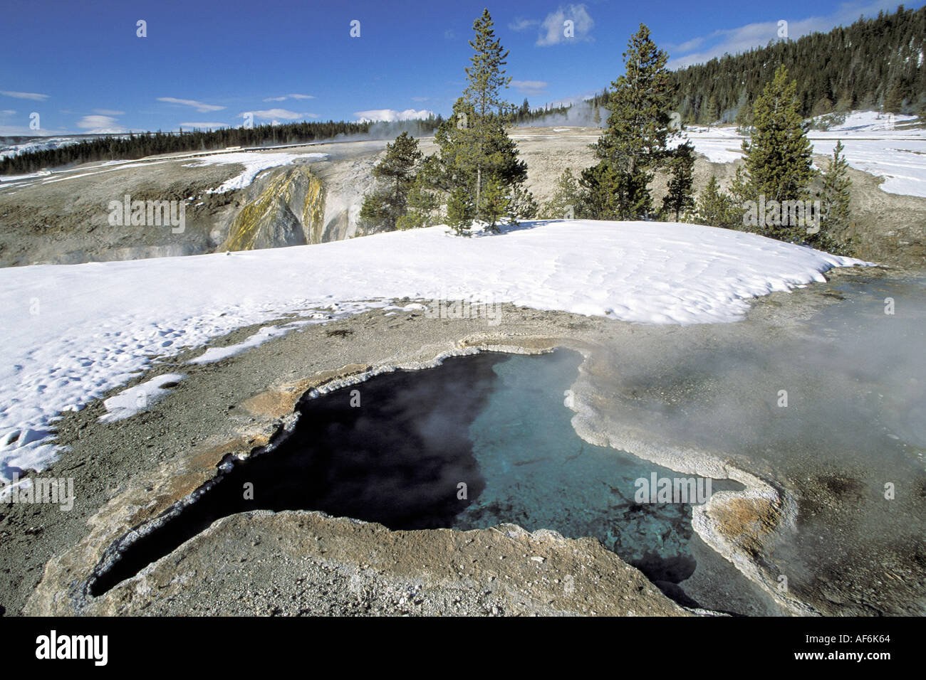 geography / travel, USA, Wyoming, Yellowstone National Park, Blue Star Spring, geyser, Additional-Rights-Clearance-Info-Not-Available Stock Photo